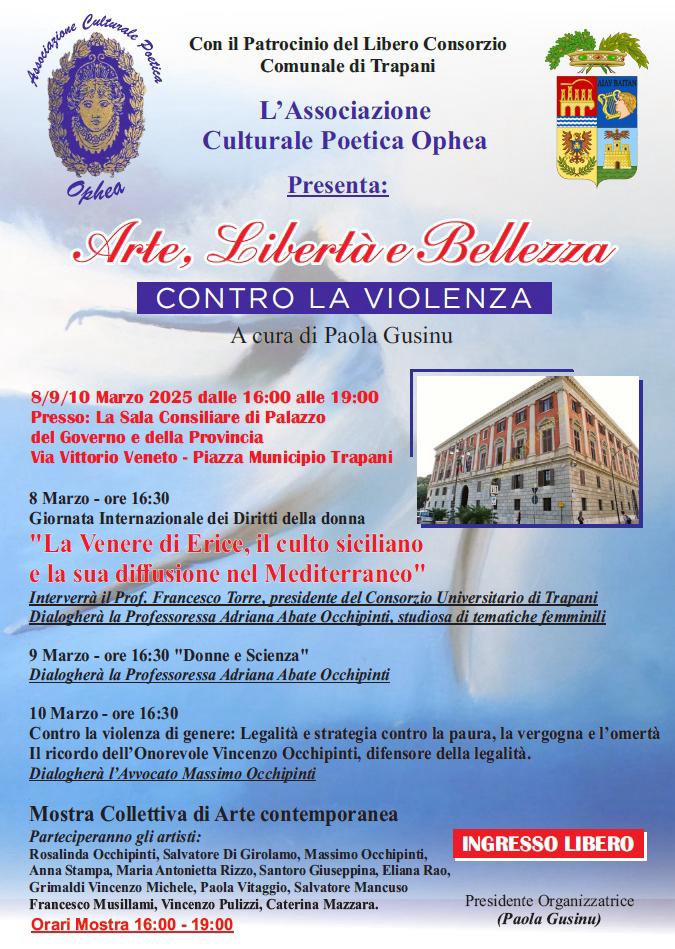 A Trapani si celebra l'arte, la libertà e la bellezza con un evento contro la violenza